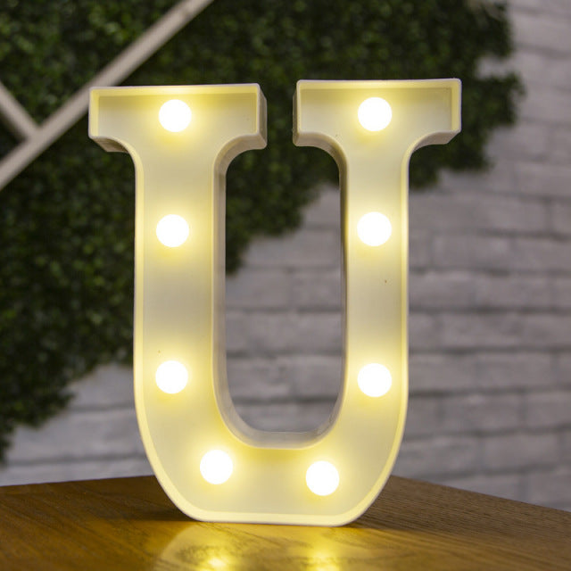 Lumières LED avec lettres de l'alphabet