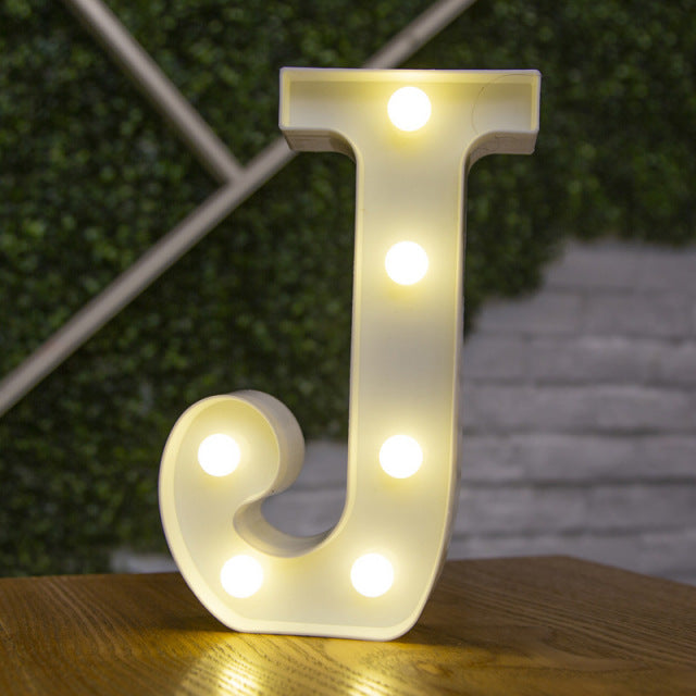 Lumières LED avec lettres de l'alphabet