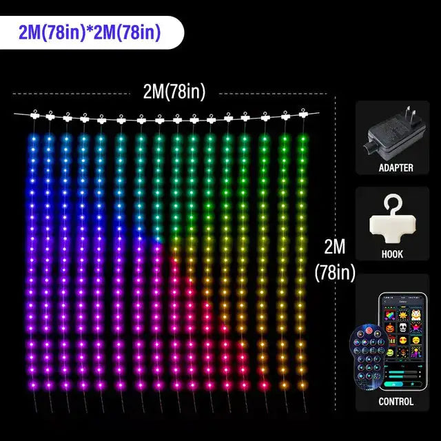 Kleurengolven LED-gordijn synchronisatielampen