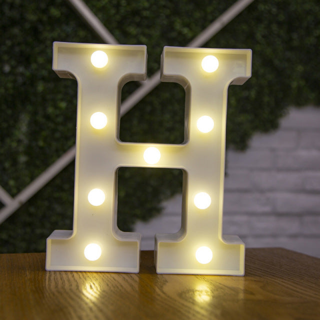 Lumières LED avec lettres de l'alphabet