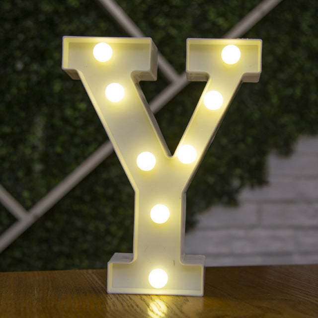 Lumières LED avec lettres de l'alphabet