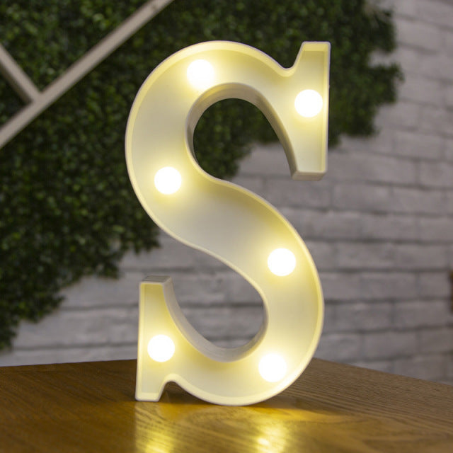 Lumières LED avec lettres de l'alphabet