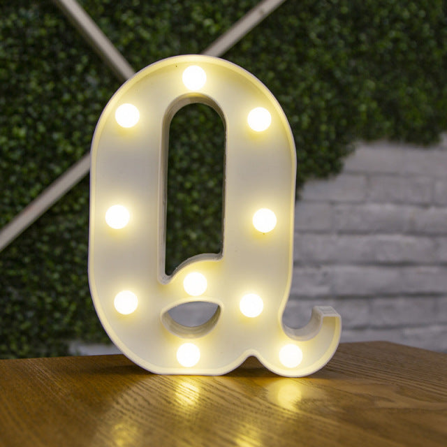 Lumières LED avec lettres de l'alphabet