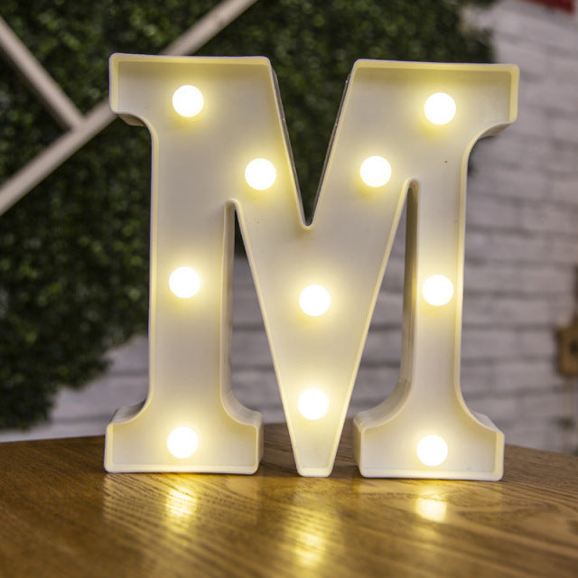 Lumières LED avec lettres de l'alphabet