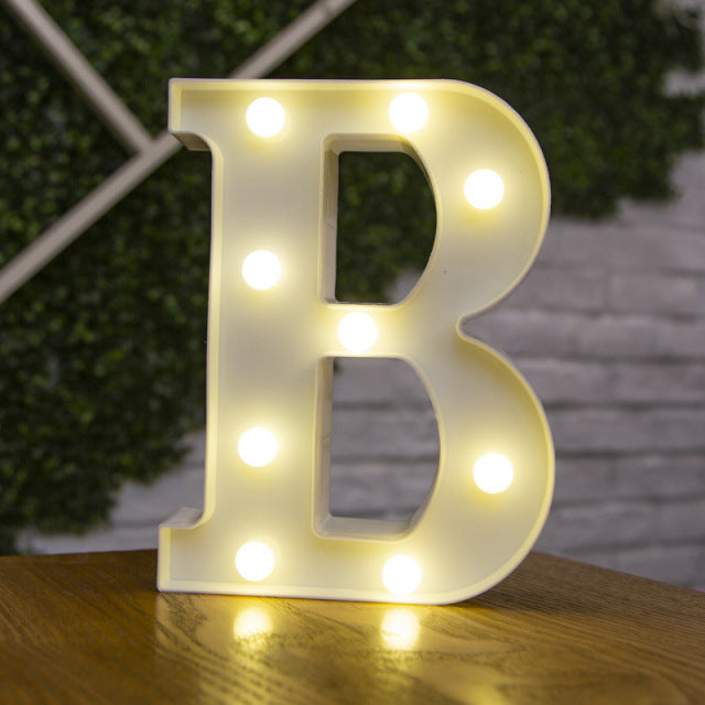 Lumières LED avec lettres de l'alphabet