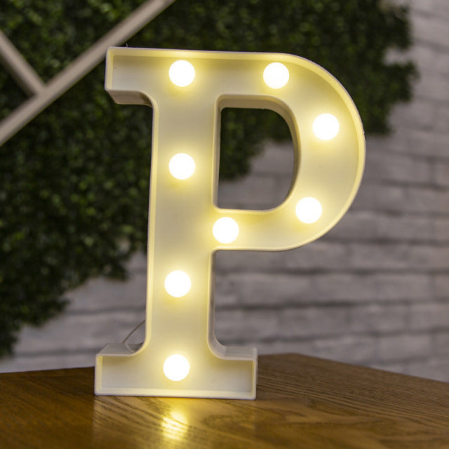 Lumières LED avec lettres de l'alphabet