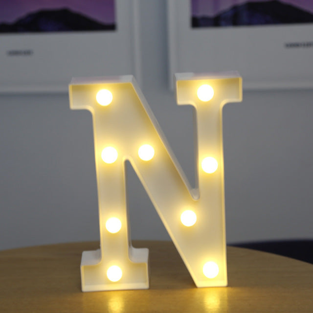 Lumières LED avec lettres de l'alphabet