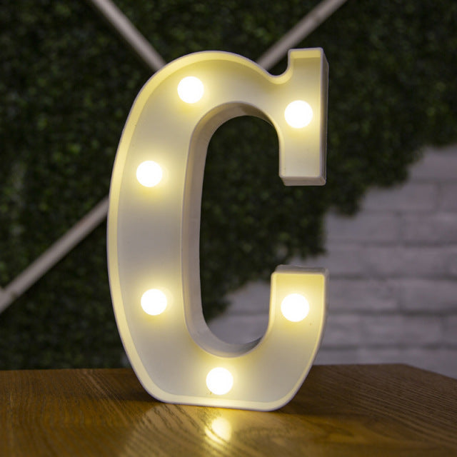 Lumières LED avec lettres de l'alphabet