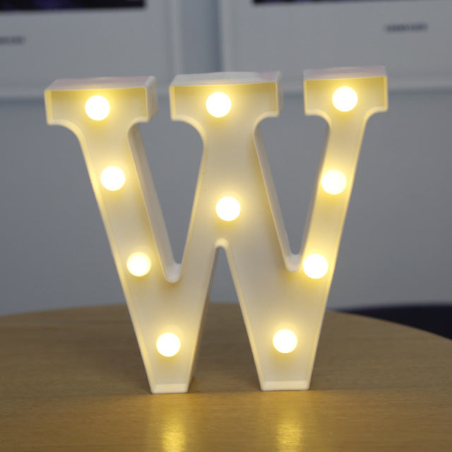 Lumières LED avec lettres de l'alphabet