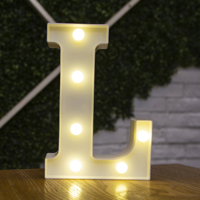 Lumières LED avec lettres de l'alphabet