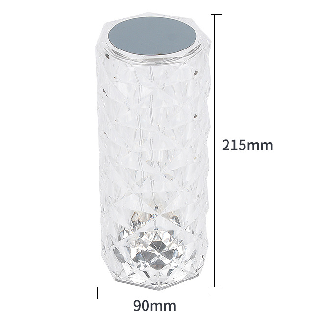 Lampe de table en cristal 3/16 couleurs