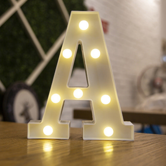 Lumières LED avec lettres de l'alphabet