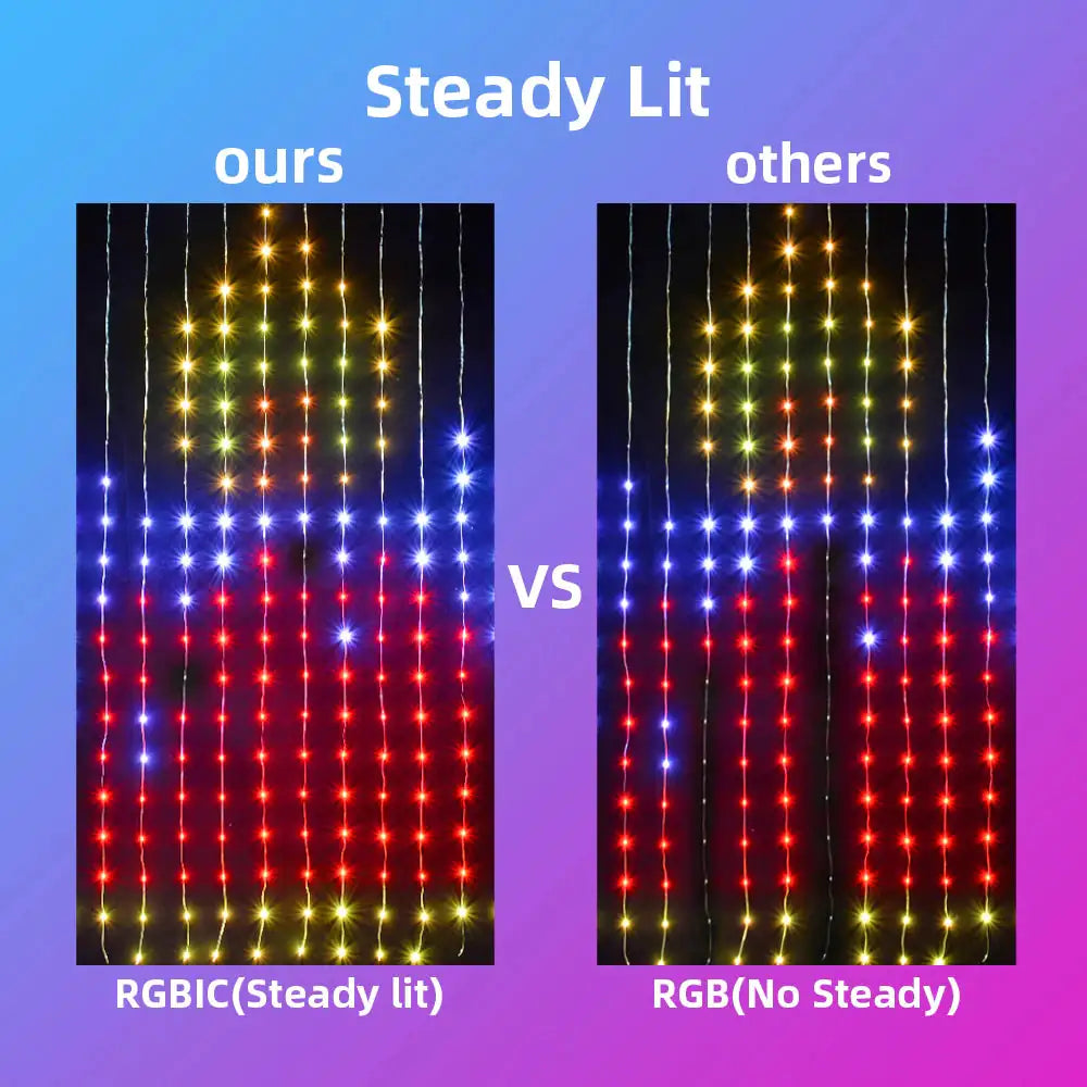 Kleurengolven LED-gordijn synchronisatielampen