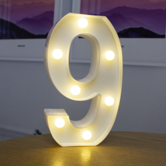 Lumières LED avec lettres de l'alphabet