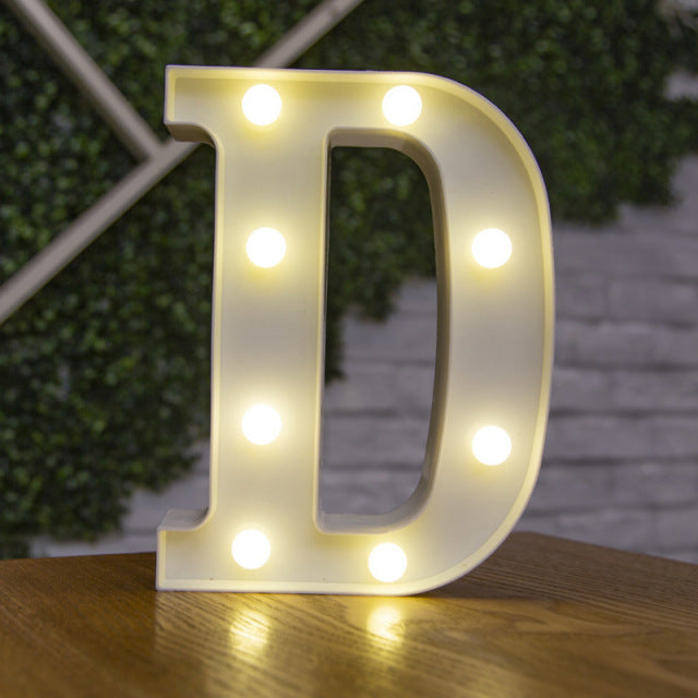 Lumières LED avec lettres de l'alphabet