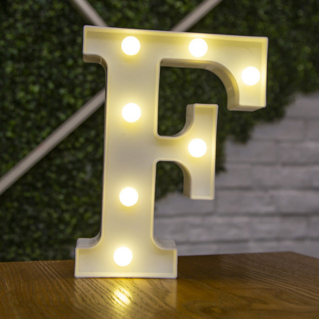 Lumières LED avec lettres de l'alphabet