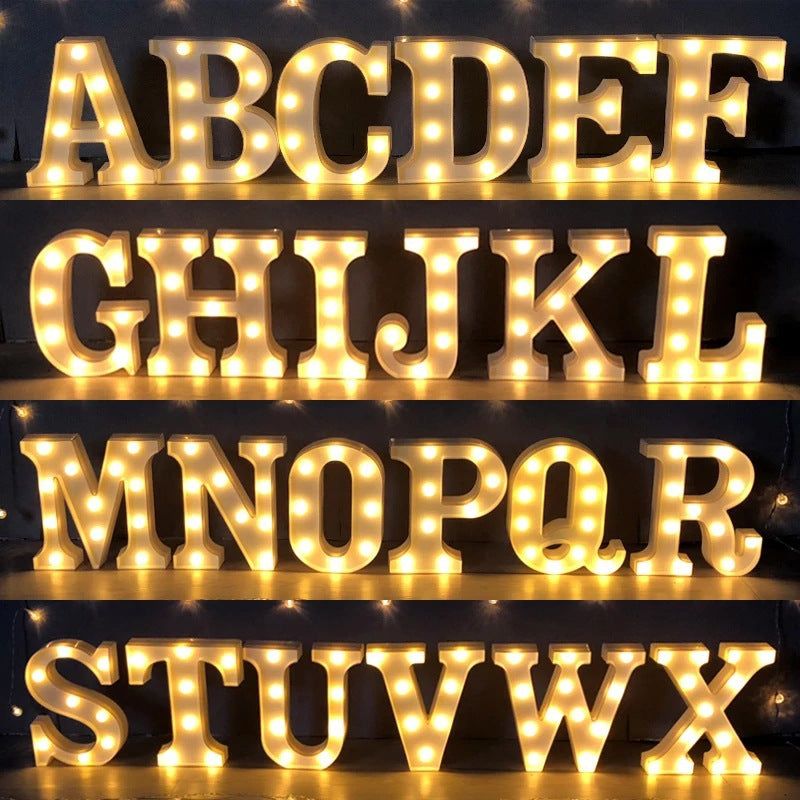 Lumières LED avec lettres de l'alphabet