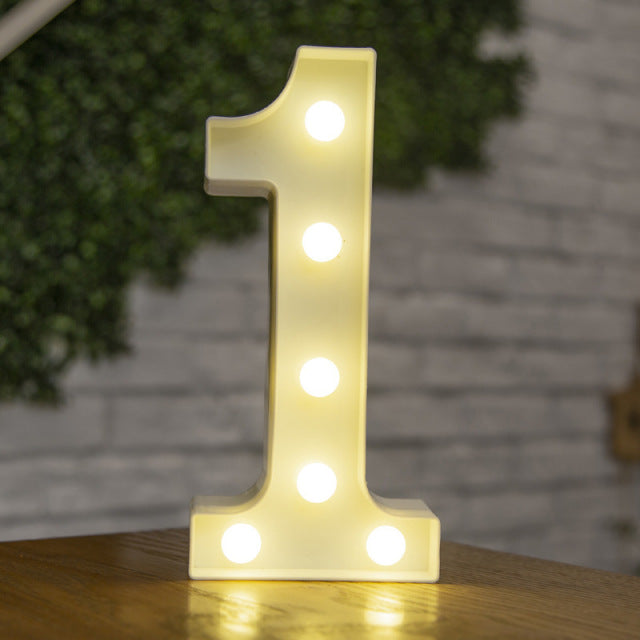 Lumières LED avec lettres de l'alphabet