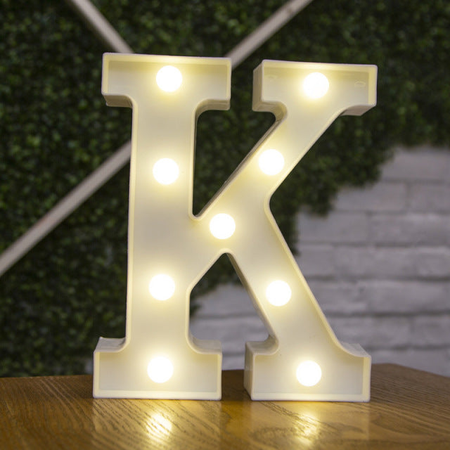 Lumières LED avec lettres de l'alphabet