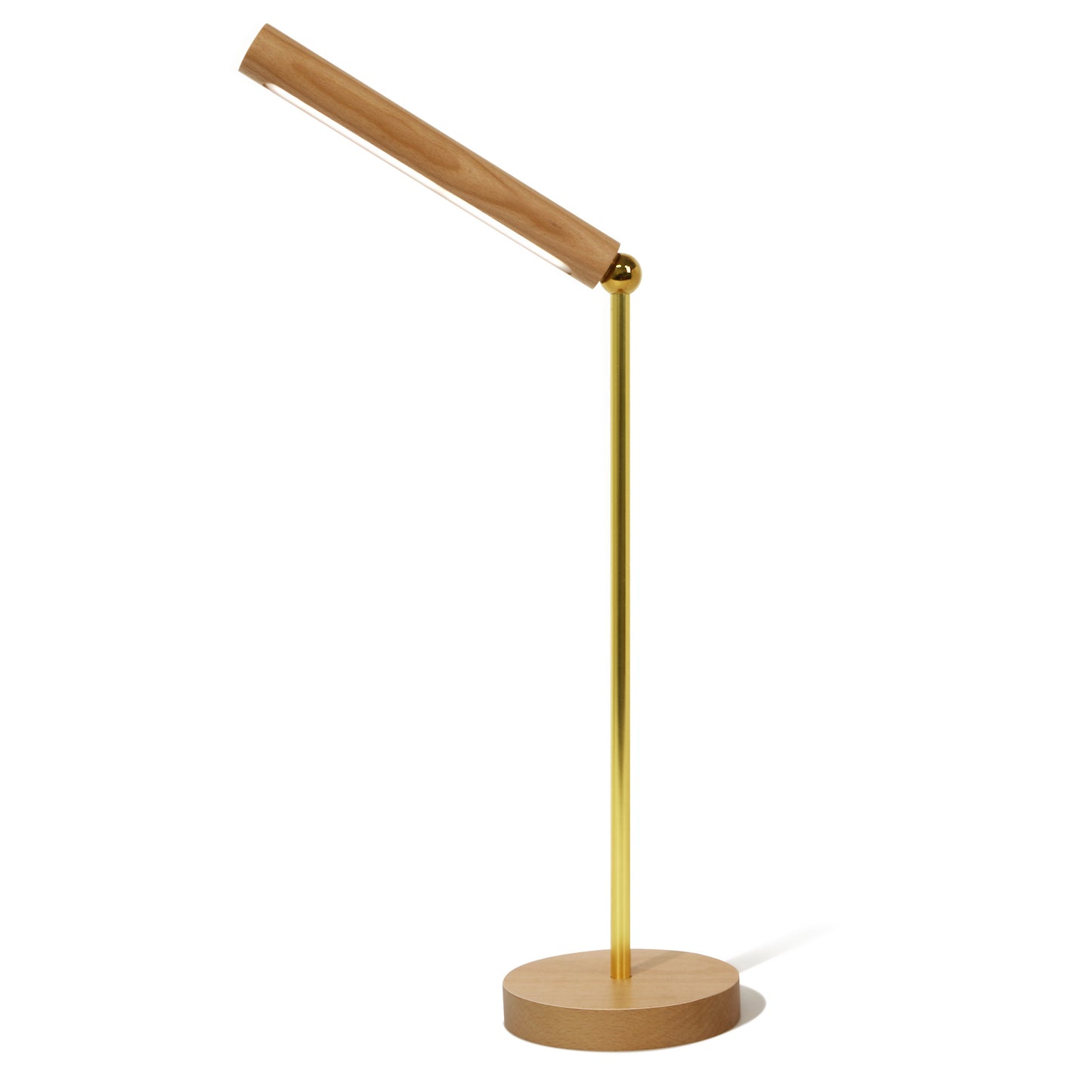 Minimalistische houten bureaulamp