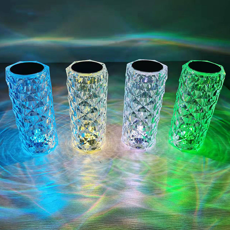 Lampe de table en cristal 3/16 couleurs